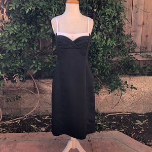 Tahari ASL Black and White Satin Cocktail Evening Dress 10